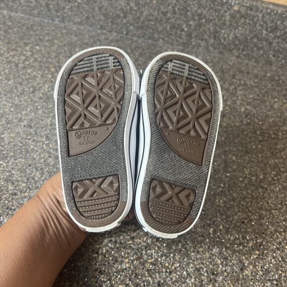 Converse All Star Kid Infant Baby Sz 6 Black Canvas Sneaker Lace Up Low Top Shoe - Picture 8 of 9